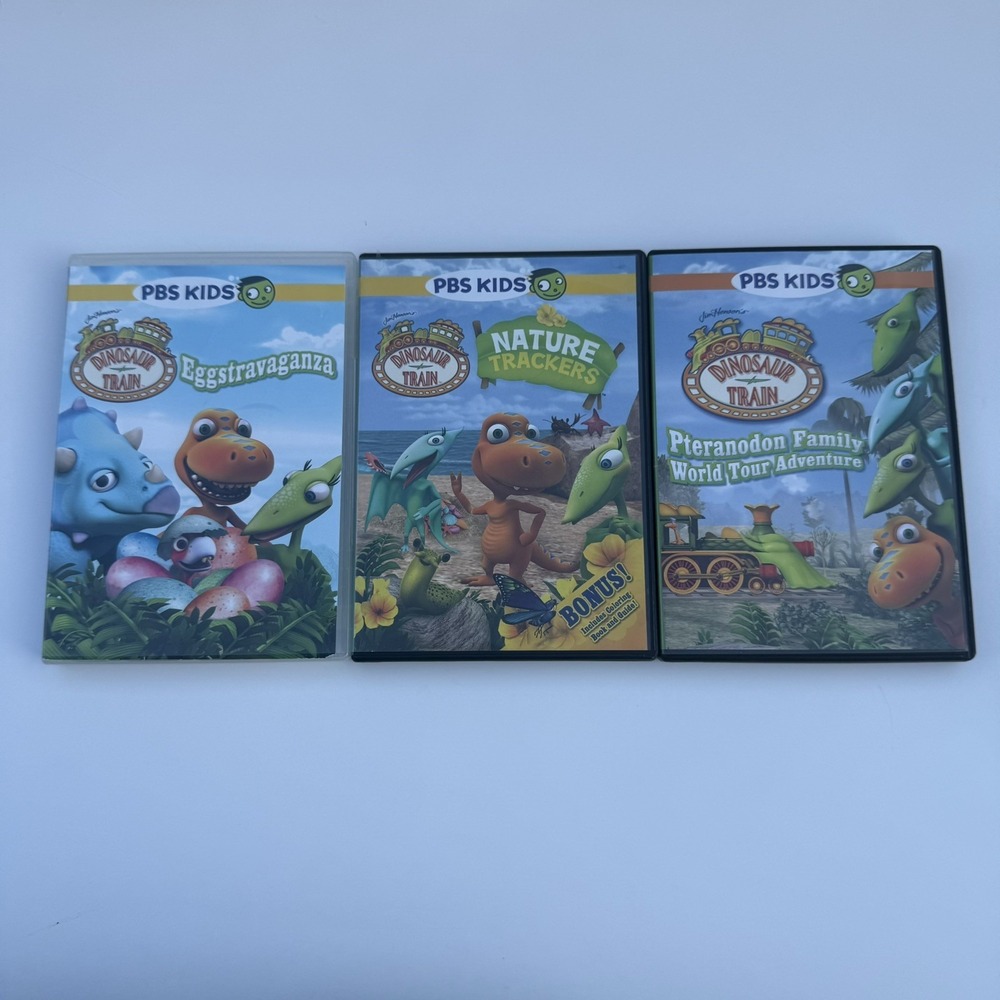 PBS Kids Dinosaur Train DVD Lot of 3 Jim Henson Eggstravaganza, Nature Trackers
